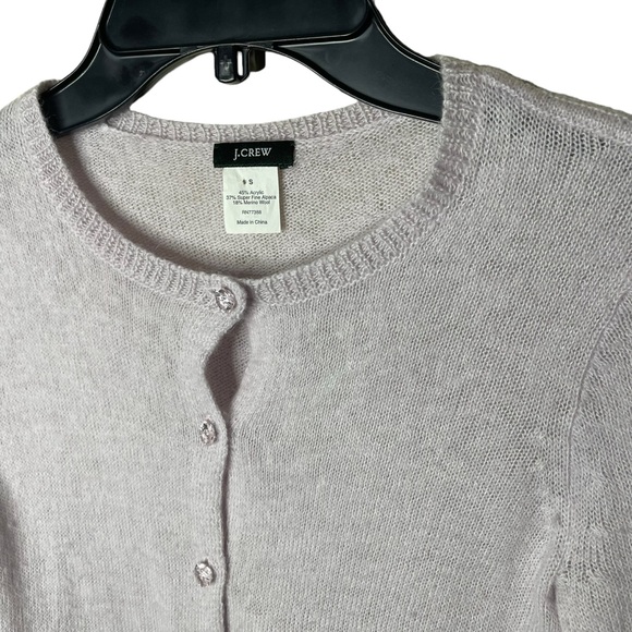 J. Crew Cardigan Sweater Womens Small Pink Alpaca Wool Blend Light Button Up - Picture 4 of 6
